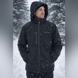 Free Country Insulated Hooded Winter Jacket Black Size Large EUC